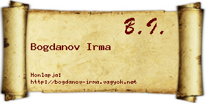 Bogdanov Irma névjegykártya